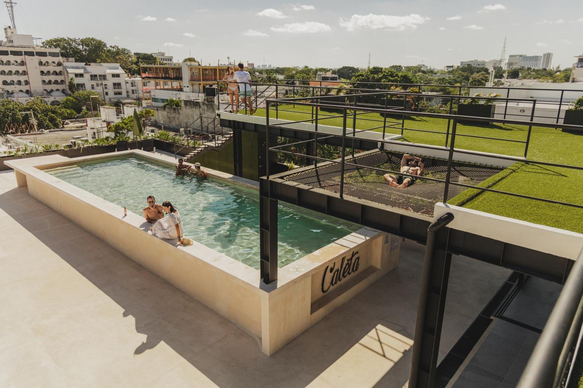 Caleta Hostel Rooftop & Pool 칸쿤 외부 사진